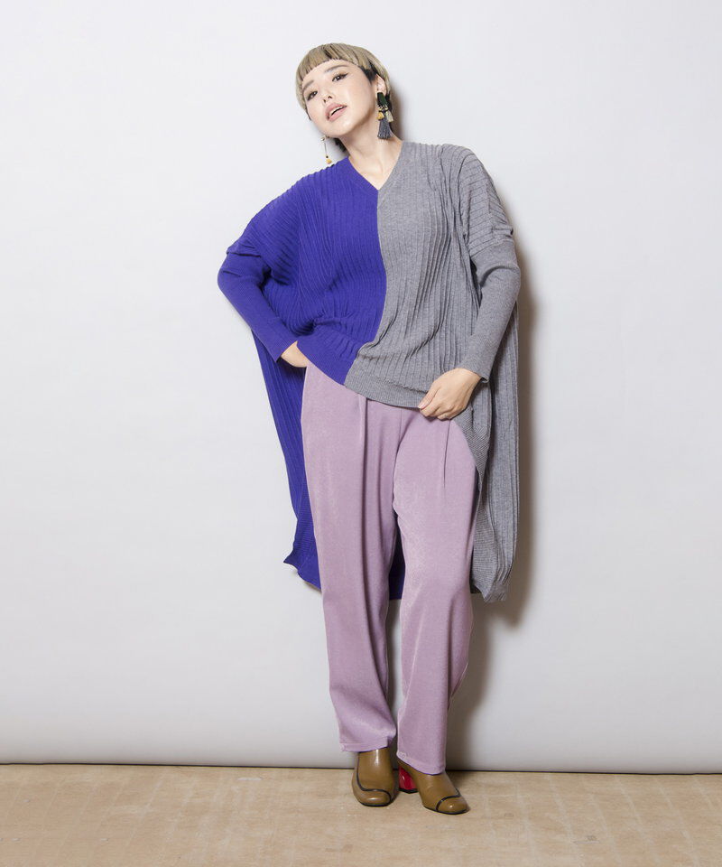  「ラウンドヘムリブニットプルオーバー」|ニット・セーター|