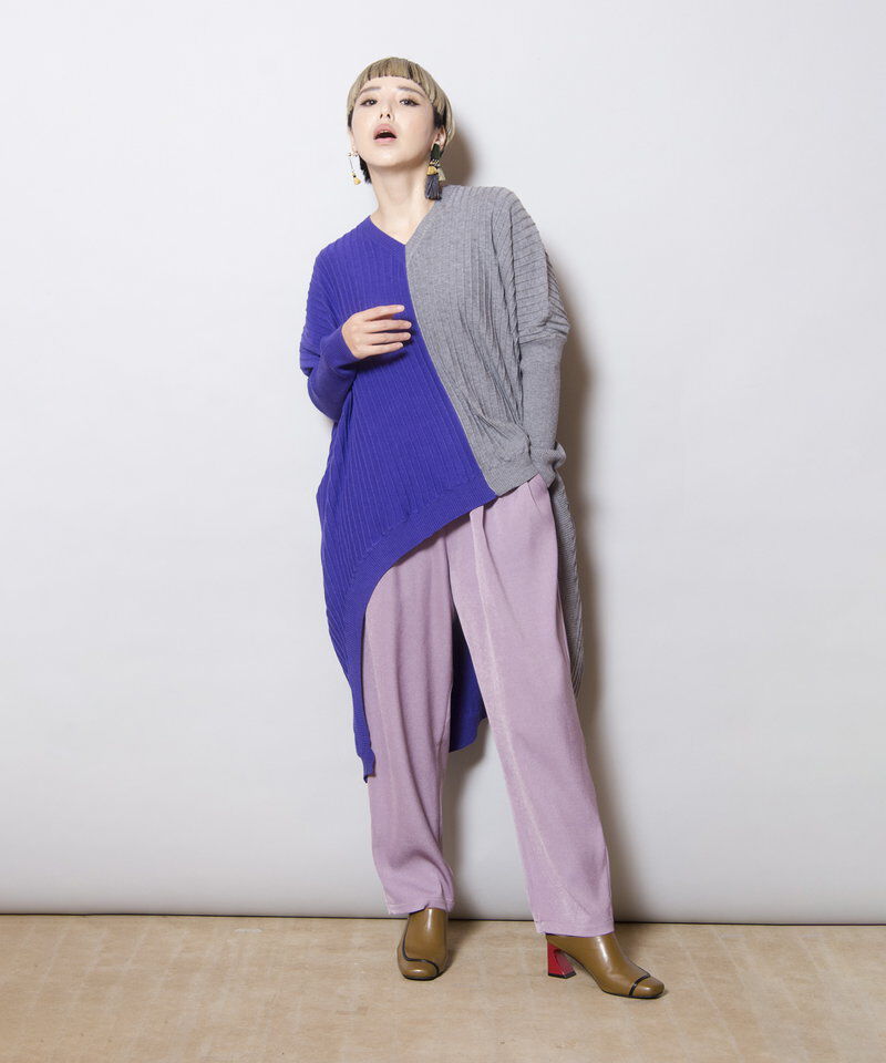  「ラウンドヘムリブニットプルオーバー」|ニット・セーター|