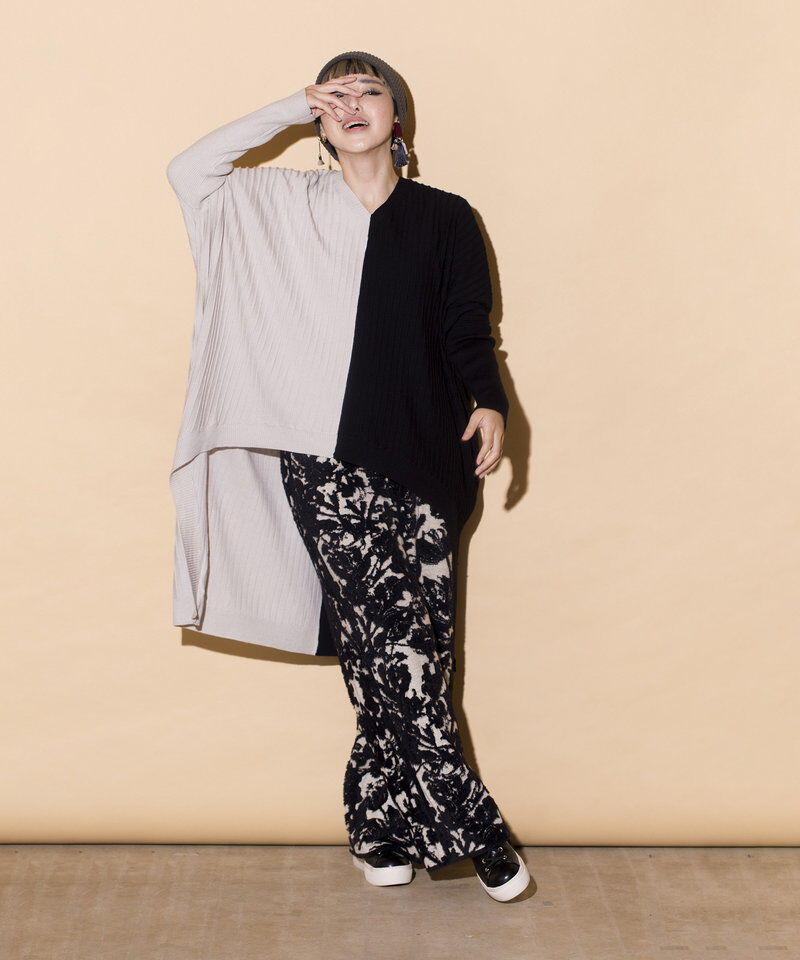  「ラウンドヘムリブニットプルオーバー」|ニット・セーター|