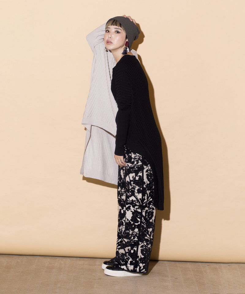  「ラウンドヘムリブニットプルオーバー」|ニット・セーター|