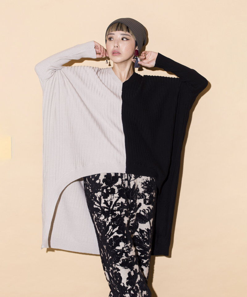  「ラウンドヘムリブニットプルオーバー」|ニット・セーター|