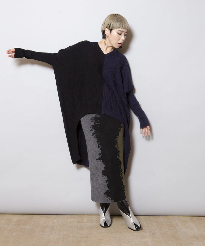  「ラウンドヘムリブニットプルオーバー」|ニット・セーター|