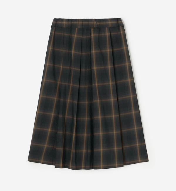  「nicholson & nicholson | ウォッシュドコットン チェック タックスカート WOMEN」|スカート|