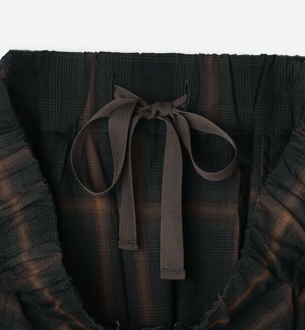  「nicholson & nicholson | ウォッシュドコットン チェック タックスカート WOMEN」|スカート|