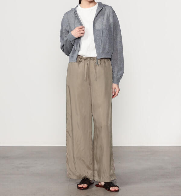 LE GLAZIK「LE GLAZIK | キュプラ エラスティックパンツ SOLID WOMEN」|チノ|