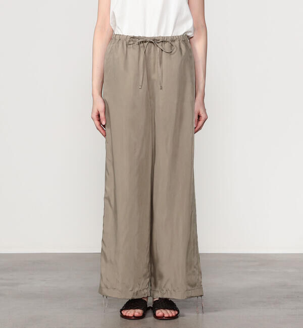 LE GLAZIK「LE GLAZIK | キュプラ エラスティックパンツ SOLID WOMEN」|チノ|