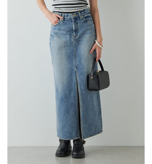  「デニムスリットスカート」|スカート|