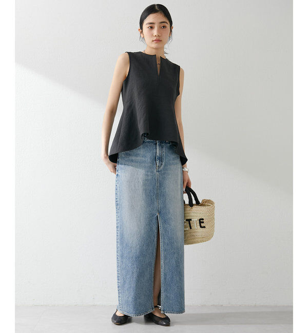  「デニムスリットスカート」|スカート|