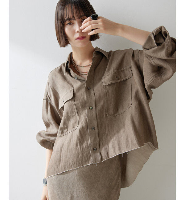  「ツイル顔料染めスクエアシャツ」|シャツ・ブラウス|