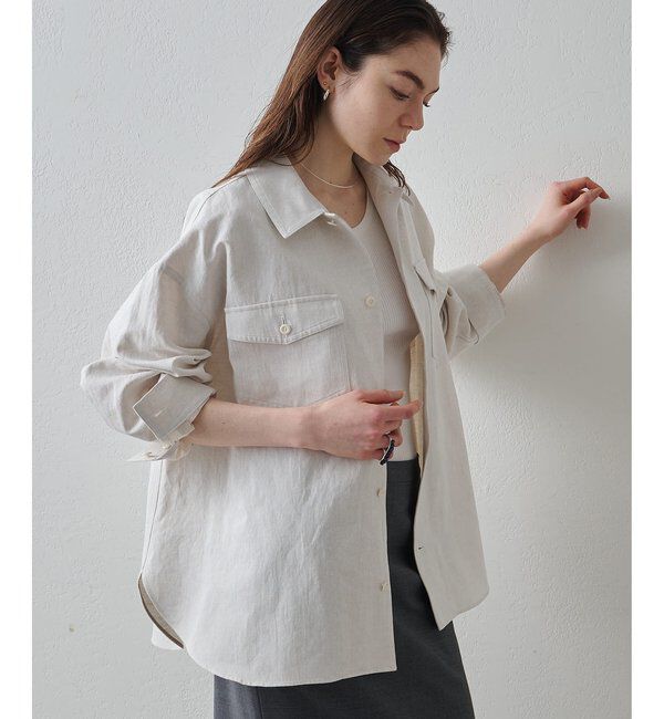 Drawing Numbers「【Drawing Numbers】コットンリネンデニムシャツ」|シャツ・ブラウス|