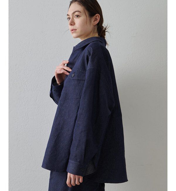 Drawing Numbers「【Drawing Numbers】コットンリネンデニムシャツ」|シャツ・ブラウス|