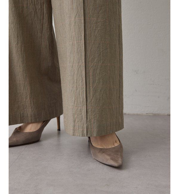 Drawing Numbers「【Drawing Numbers】オーガニックコットンチェックワイドパンツ」|チノ|