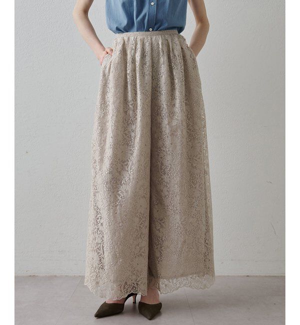 Drawing Numbers「【Drawing Numbers】リネンリバーレースワイドキュロットパンツ」|チノ|