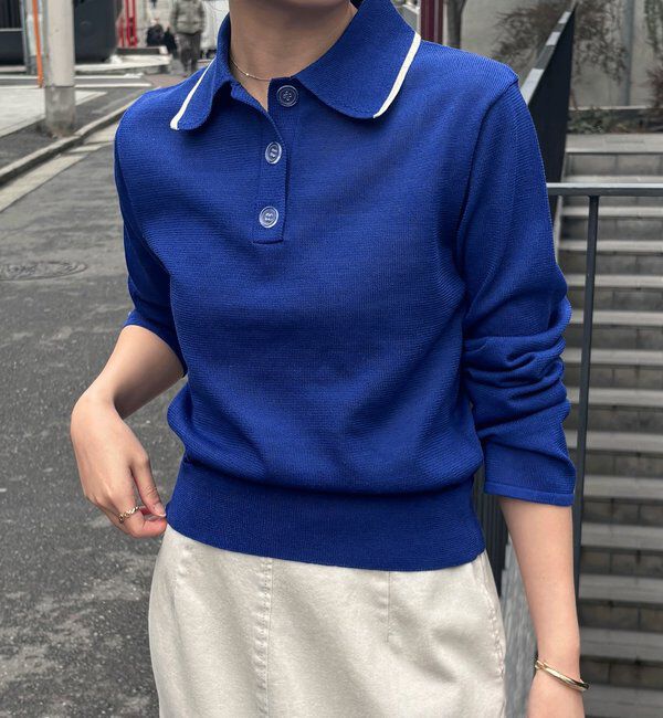  「シアーニットポロ」|ニット・セーター|