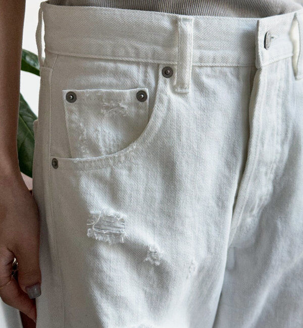  「【ベストセラーアイテム】ダメージカーブデニム」|デニム|