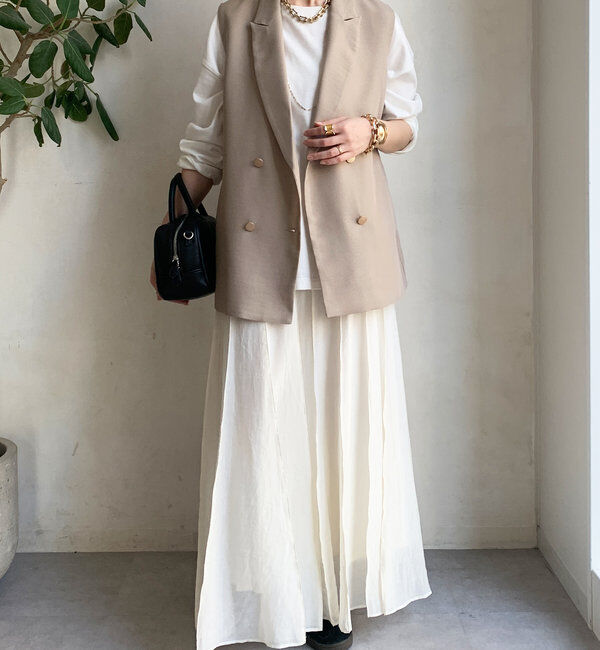  「シアーパネルプリーツスカート」|スカート|