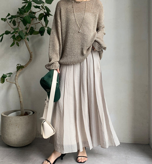  「シアーパネルプリーツスカート」|スカート|