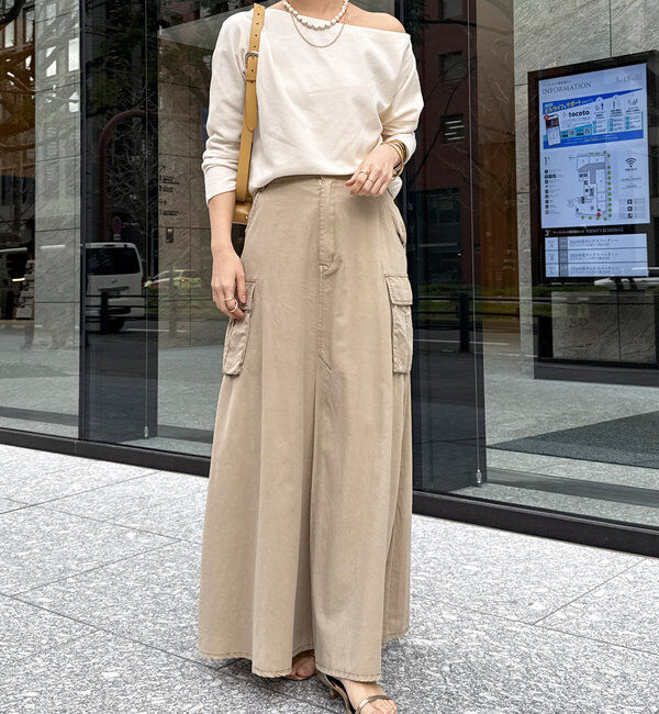  「綿リヨセルピグメント加工カーゴスカート」|スカート|