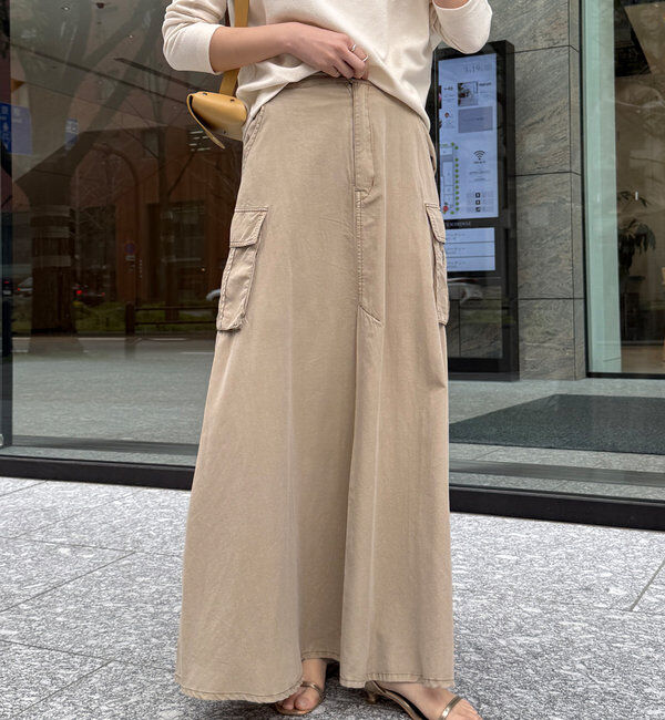  「綿リヨセルピグメント加工カーゴスカート」|スカート|