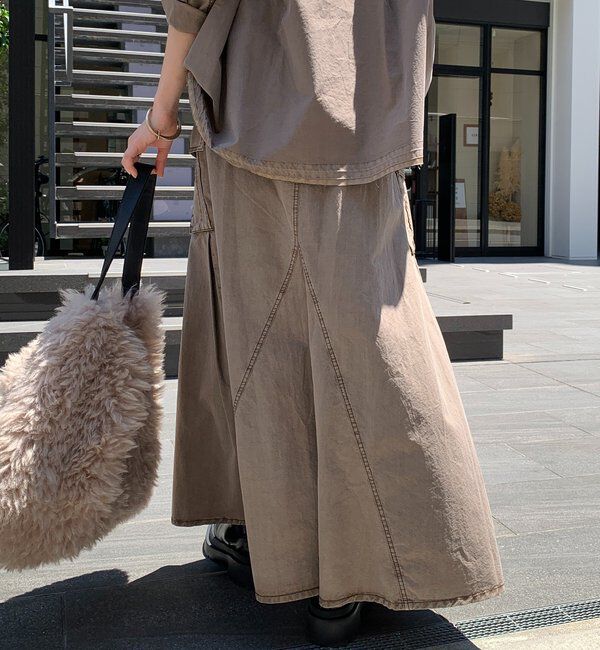  「綿リヨセルピグメント加工カーゴスカート」|スカート|