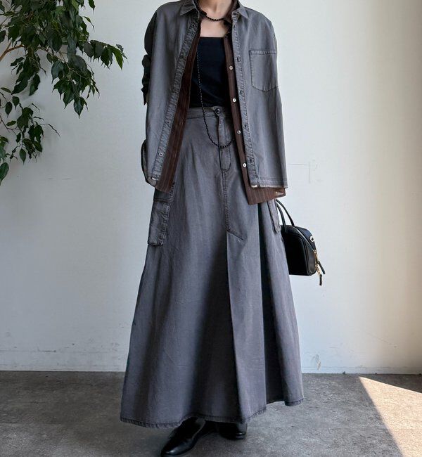  「綿リヨセルピグメント加工カーゴスカート」|スカート|