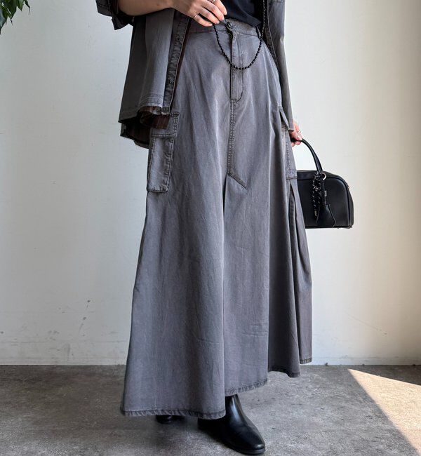  「綿リヨセルピグメント加工カーゴスカート」|スカート|