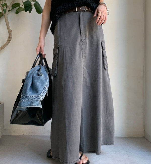  「綿リヨセルピグメント加工カーゴスカート」|スカート|