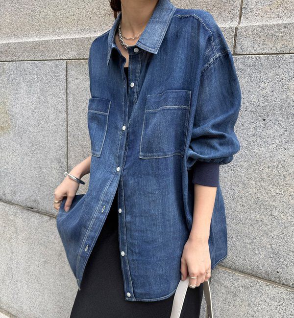  「袖リブシアーデニムシャツ」|シャツ・ブラウス|