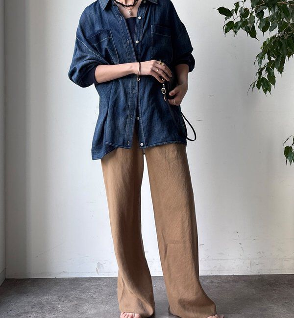  「袖リブシアーデニムシャツ」|シャツ・ブラウス|