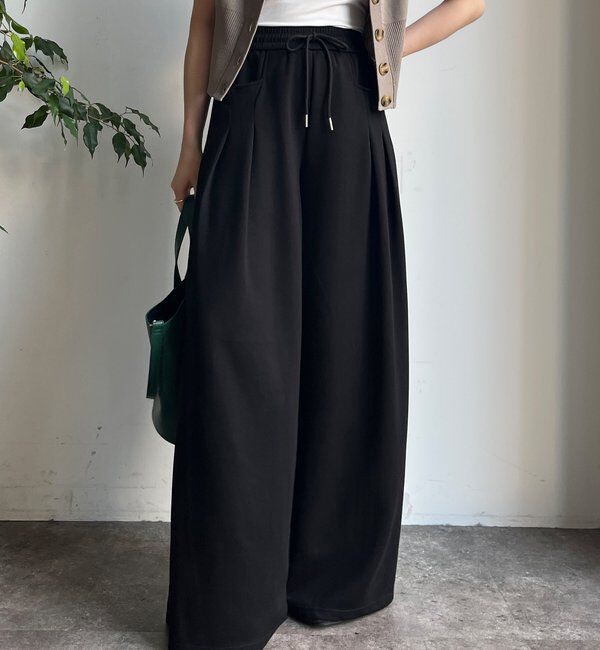  「【PSサイズ追加/WEB限定】ポケットタックワイドパンツ」|チノ|