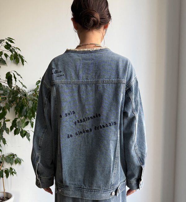  「【WEB限定】デニム刺繍ジャケット」|ブルゾン・スタジャン|
