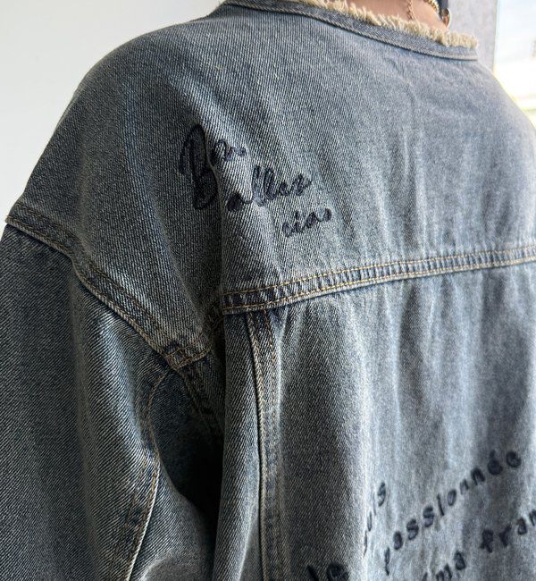  「【WEB限定】デニム刺繍ジャケット」|ブルゾン・スタジャン|