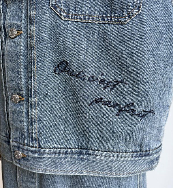  「【WEB限定】デニム刺繍ジャケット」|ブルゾン・スタジャン|