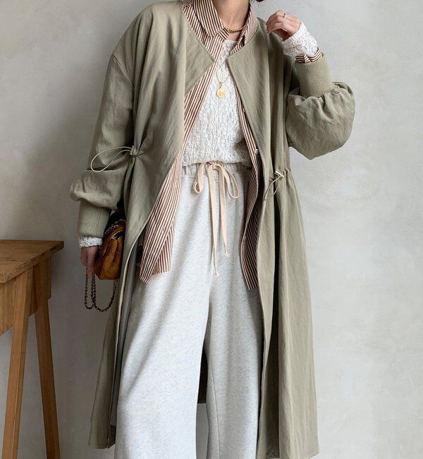  「【WEB限定】袖リブカルゼロングコート」|その他|ベージュ