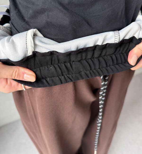  「【WEB限定】サイド切替ワイドパンツ」|チノ|