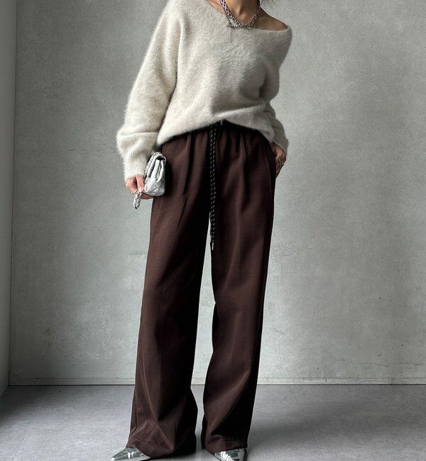  「【WEB限定】サイド切替ワイドパンツ」|チノ|