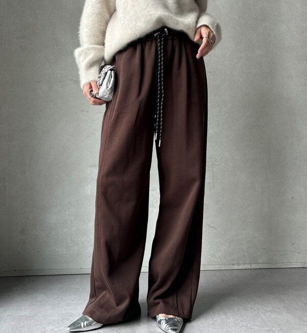  「【WEB限定】サイド切替ワイドパンツ」|チノ|