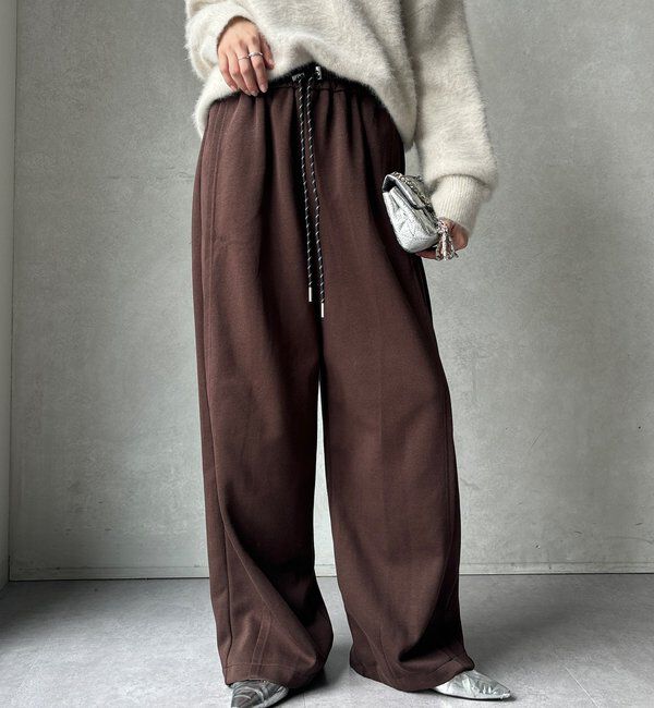  「【WEB限定】サイド切替ワイドパンツ」|チノ|