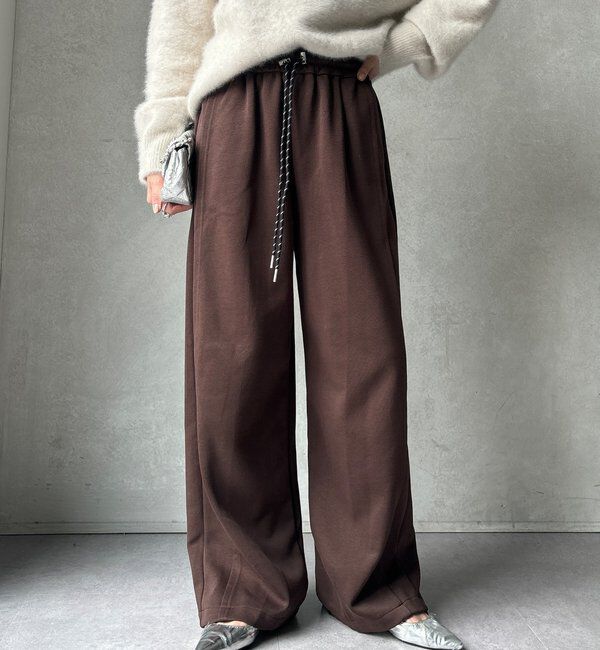  「【WEB限定】サイド切替ワイドパンツ」|チノ|