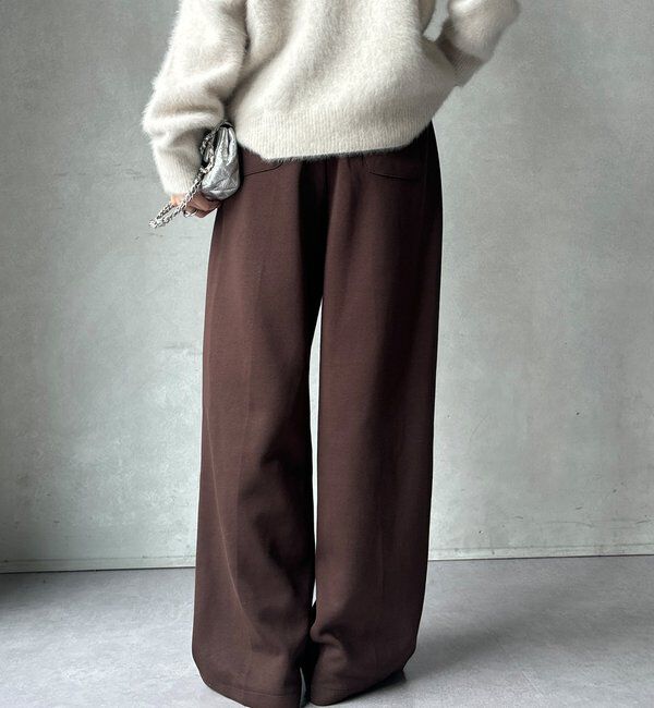  「【WEB限定】サイド切替ワイドパンツ」|チノ|