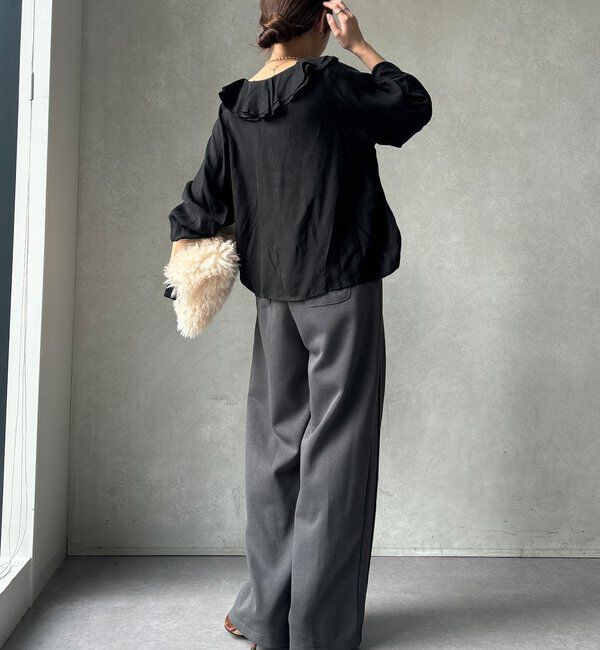  「【WEB限定】サイド切替ワイドパンツ」|チノ|