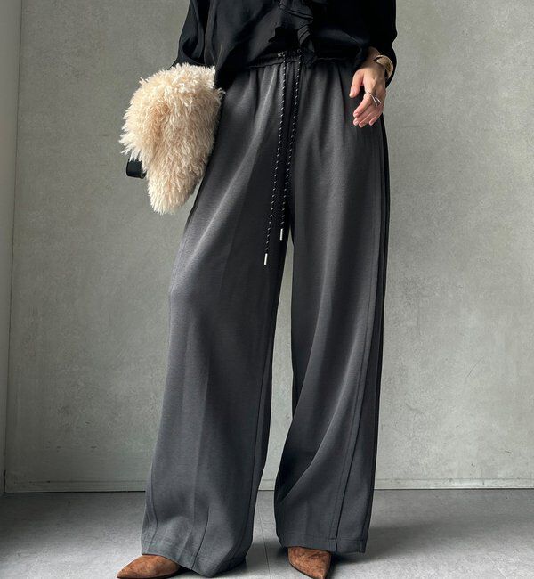  「【WEB限定】サイド切替ワイドパンツ」|チノ|