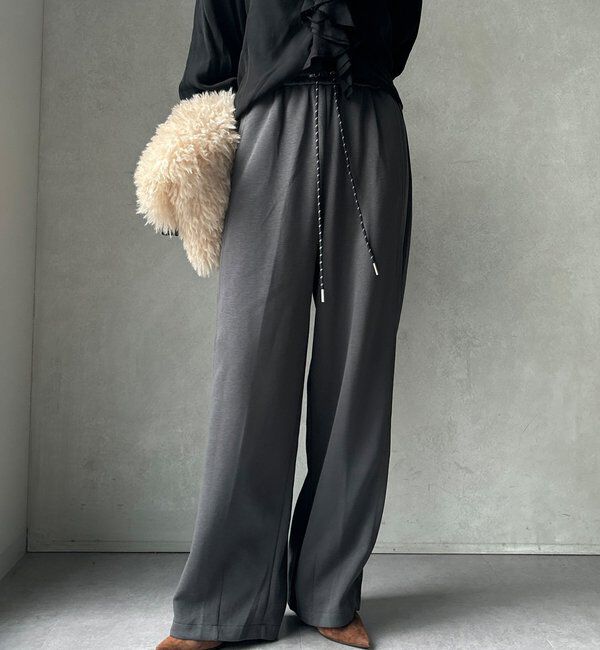  「【WEB限定】サイド切替ワイドパンツ」|チノ|