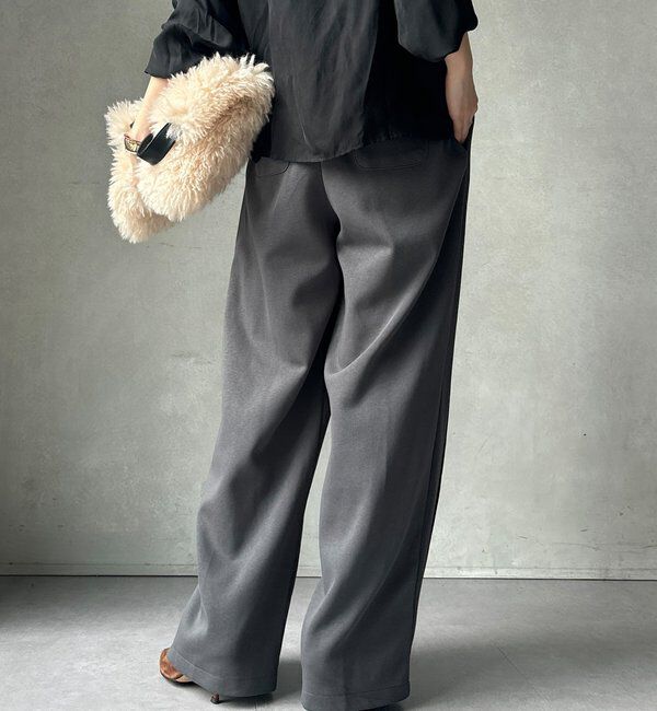  「【WEB限定】サイド切替ワイドパンツ」|チノ|