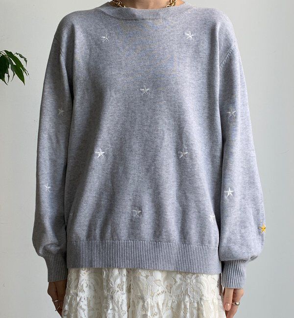 「【WEB限定】STAR刺繍ニット」|ニット・セーター|