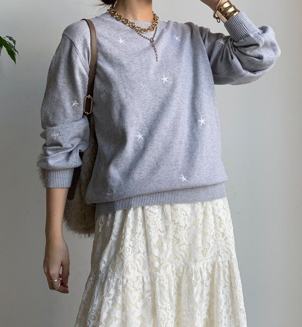  「【WEB限定】STAR刺繍ニット」|ニット・セーター|