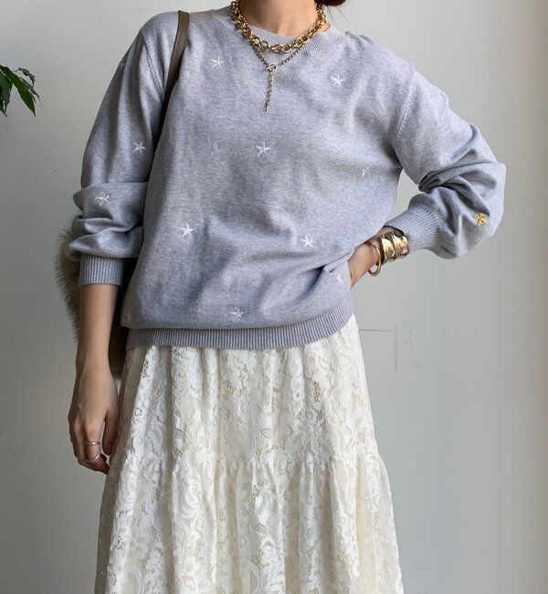  「【WEB限定】STAR刺繍ニット」|ニット・セーター|