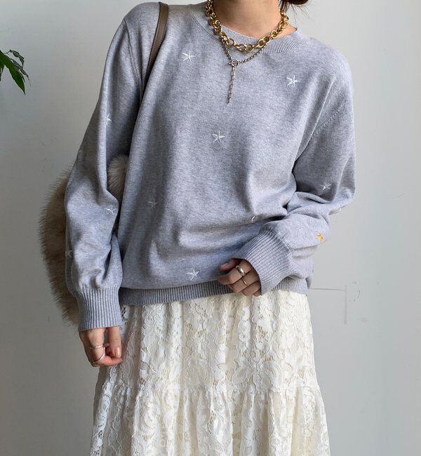  「【WEB限定】STAR刺繍ニット」|ニット・セーター|