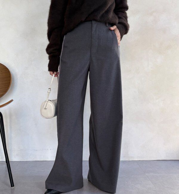  「【WEB限定】サイドラインワイドパンツ」|チノ|