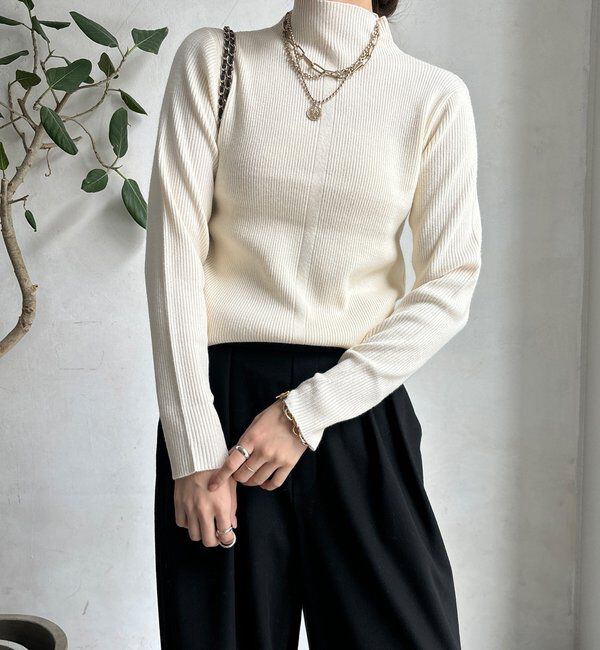  「【WEB限定】ボトルネックリブニット」|ニット・セーター|